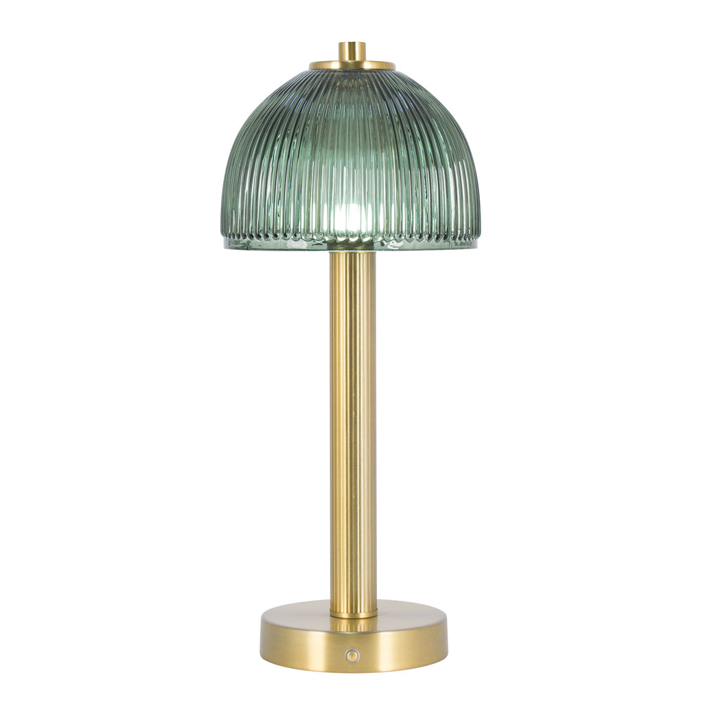 Wiederaufladbare Lampe aus grünem Glas