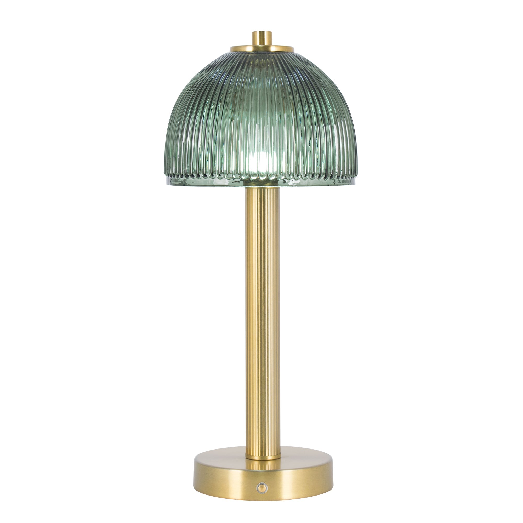 Wiederaufladbare Lampe aus grünem Glas