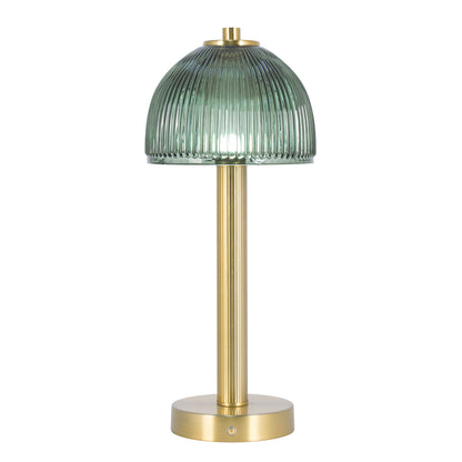 Wiederaufladbare Lampe aus grünem Glas