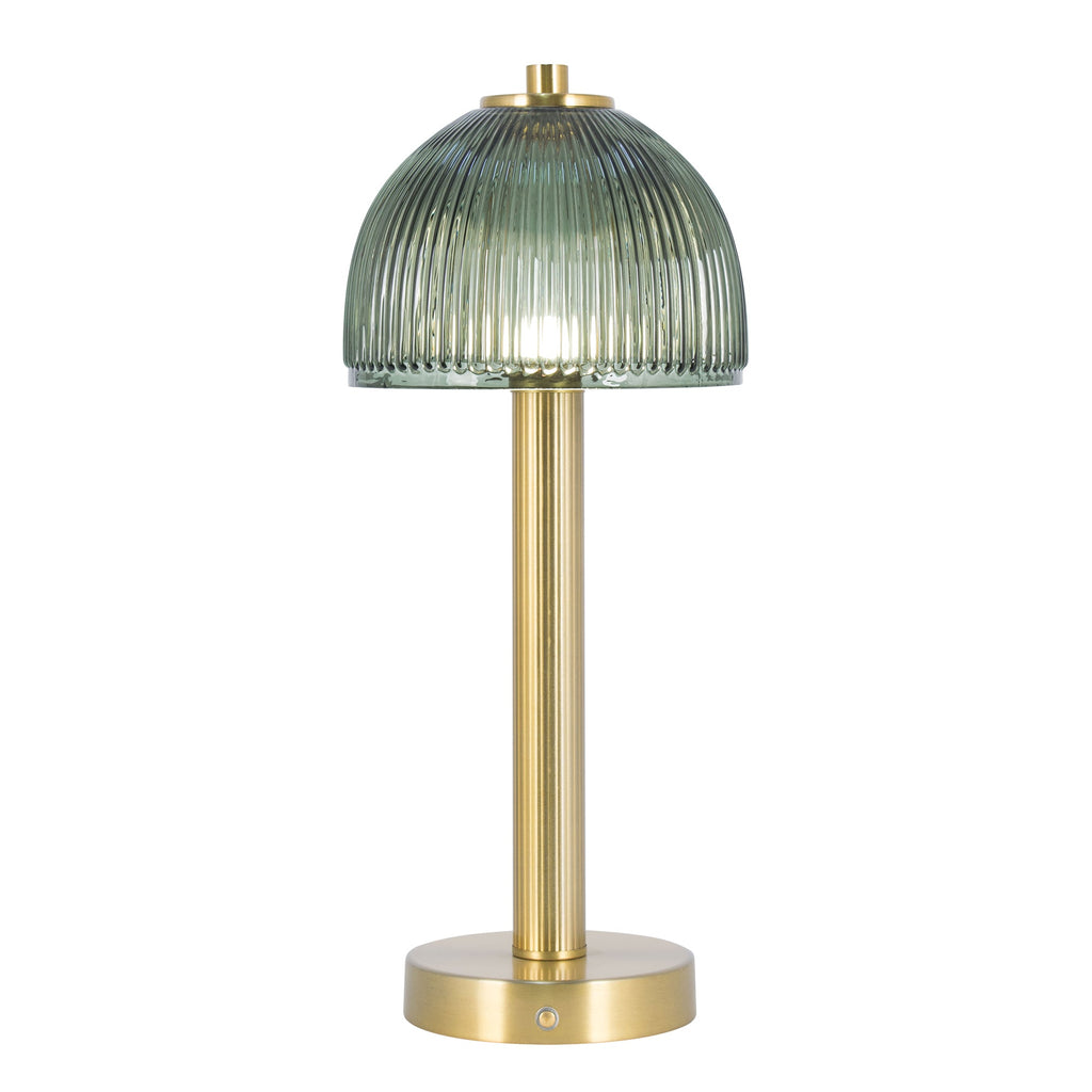 Wiederaufladbare Lampe aus grünem Glas