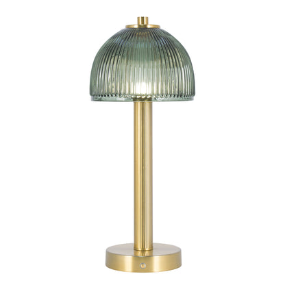 Wiederaufladbare Lampe aus grünem Glas
