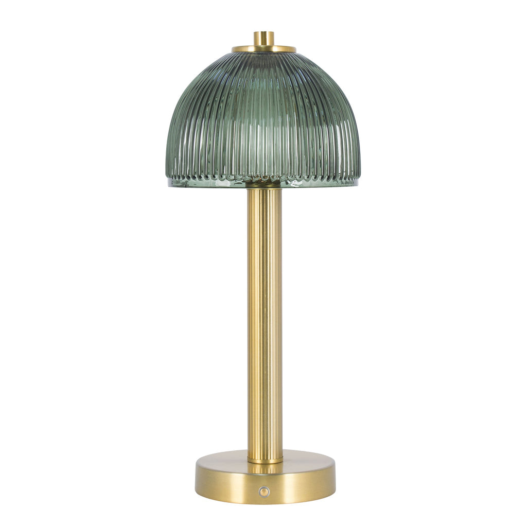 Wiederaufladbare Lampe aus grünem Glas