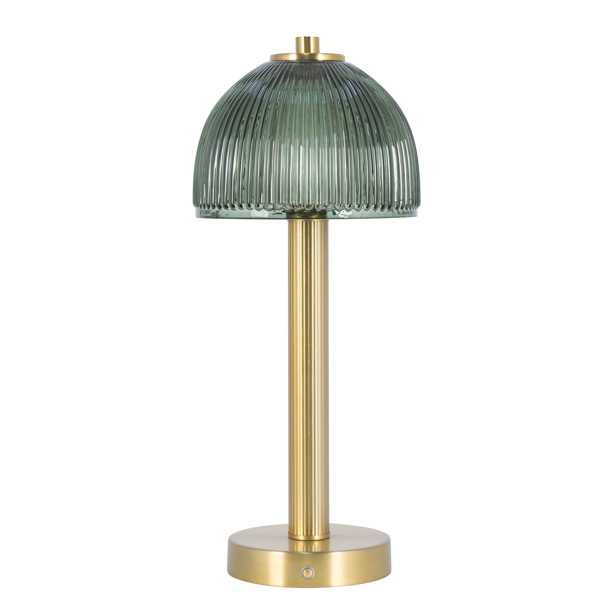 Wiederaufladbare Lampe aus grünem Glas