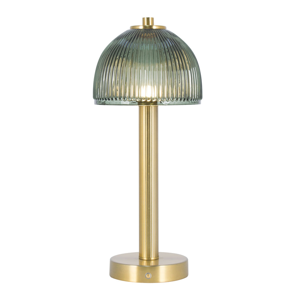 Wiederaufladbare Lampe aus grünem Glas