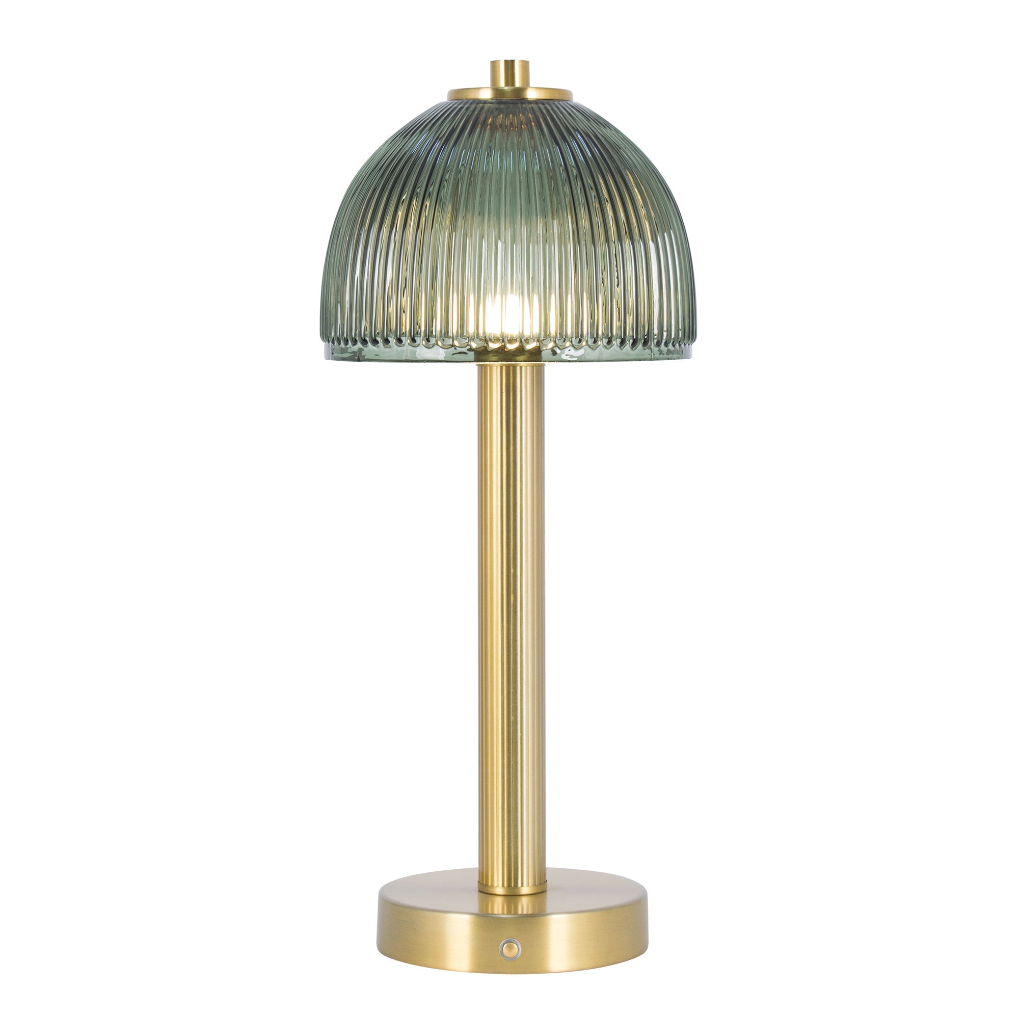 Wiederaufladbare Lampe aus grünem Glas