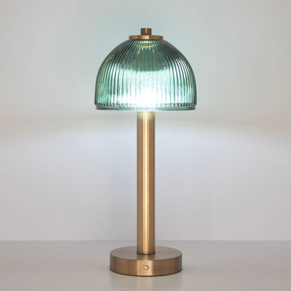 Wiederaufladbare Lampe aus grünem Glas
