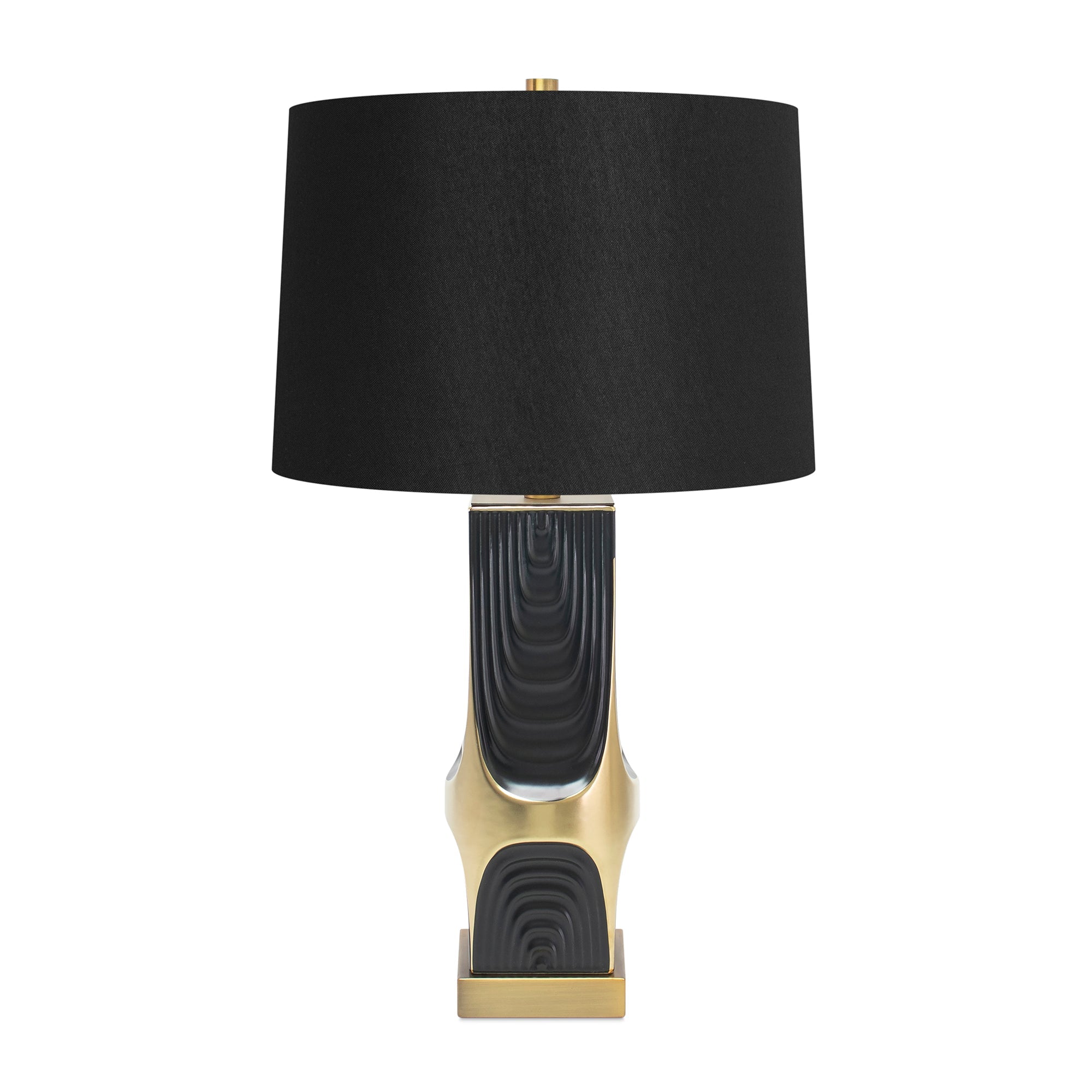 Schwarz-Gold-Drafttischlampe mit 14x16x10 Schwarz-Leinenschatten