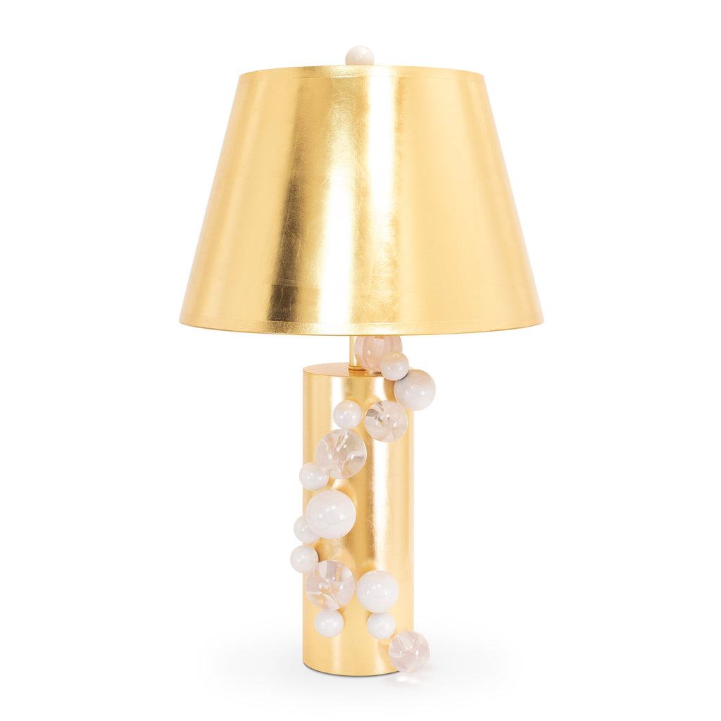 Buble' Tischlampe mit Gold Taperd Shade