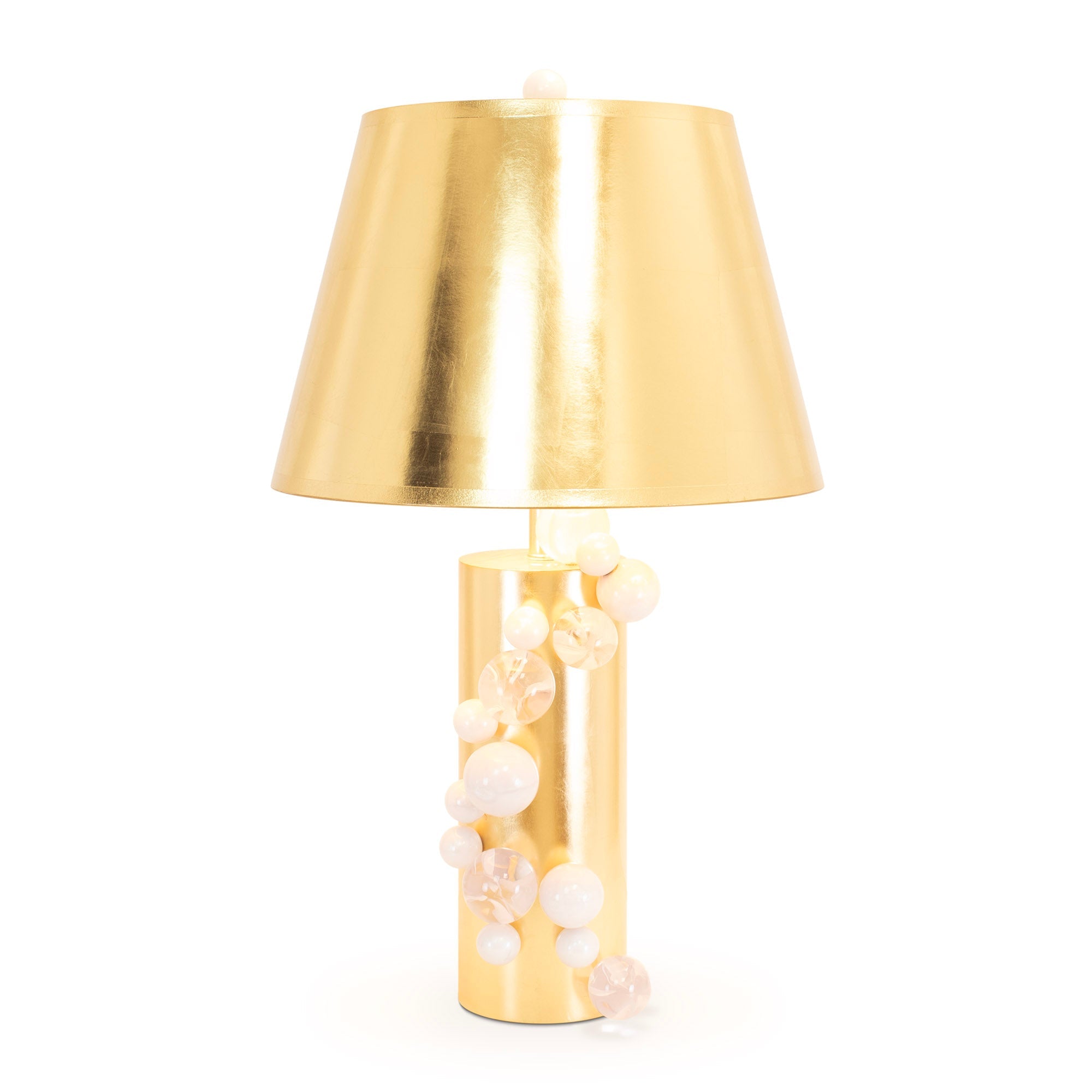 Buble' Tischlampe mit Gold Taperd Shade
