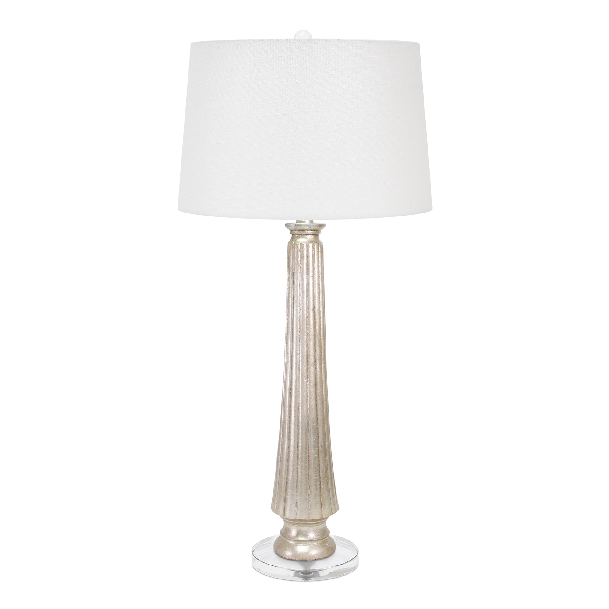 Silber Squire Tischlampe - mit Casual Linen Shade
