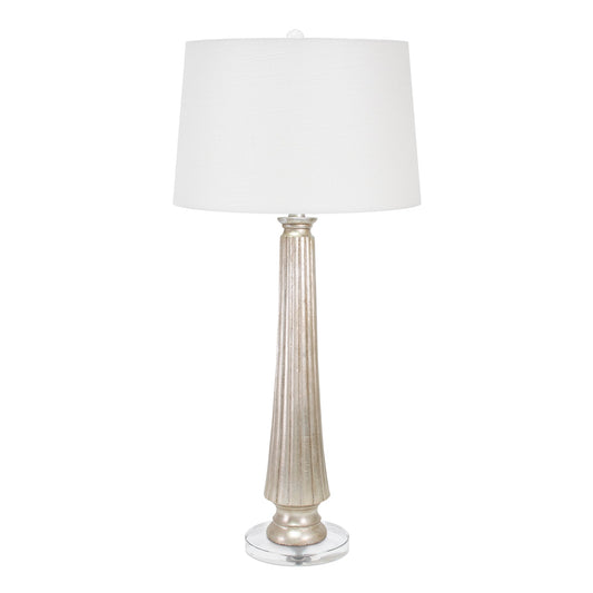 Silber Squire Tischlampe - mit Casual Linen Shade