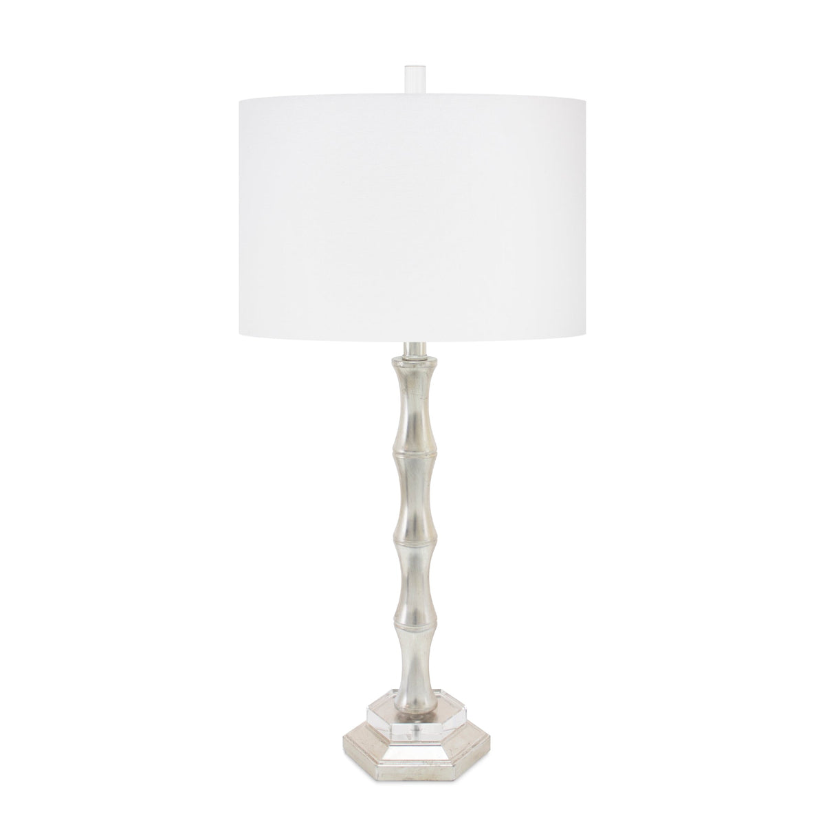 Silber Moso Tischlampe mit Casual Linen Shade