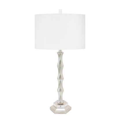 Silber Moso Tischlampe mit Casual Linen Shade