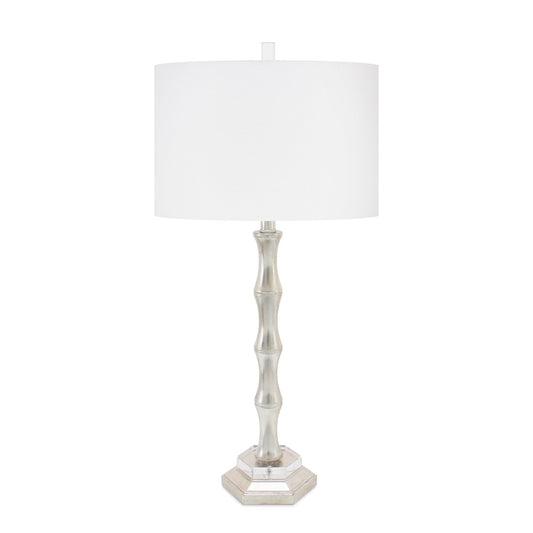 Silber Moso Tischlampe mit Casual Linen Shade