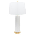 Weiße und Gold Tansey Tischlampe - mit 14x16x10 White Crisp Linen Shade