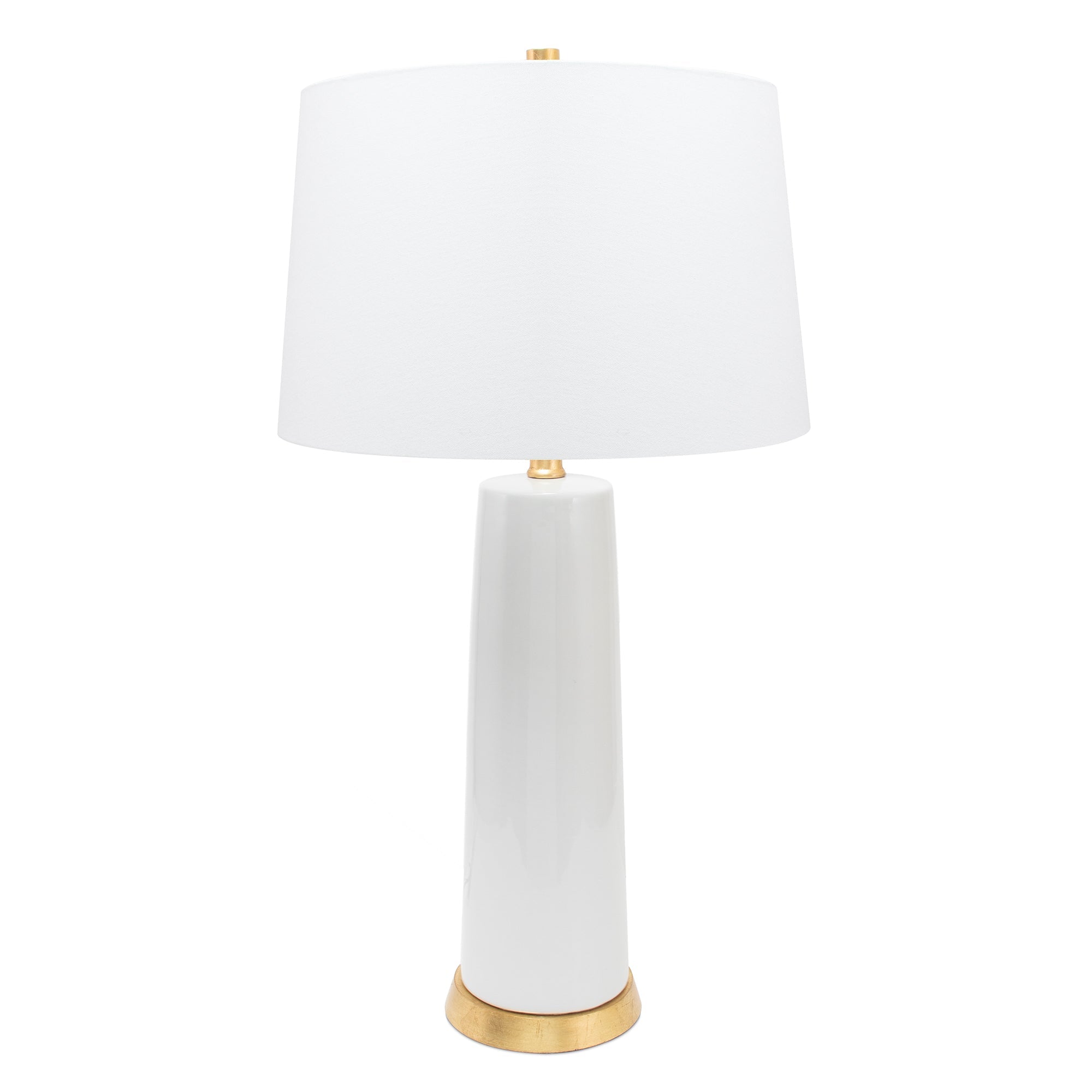 Weiße und Gold Tansey Tischlampe - mit 14x16x10 White Crisp Linen Shade