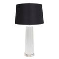 Weiße und silberne Tansey Tischlampe mit 14x16x10 Schwarzwäsche