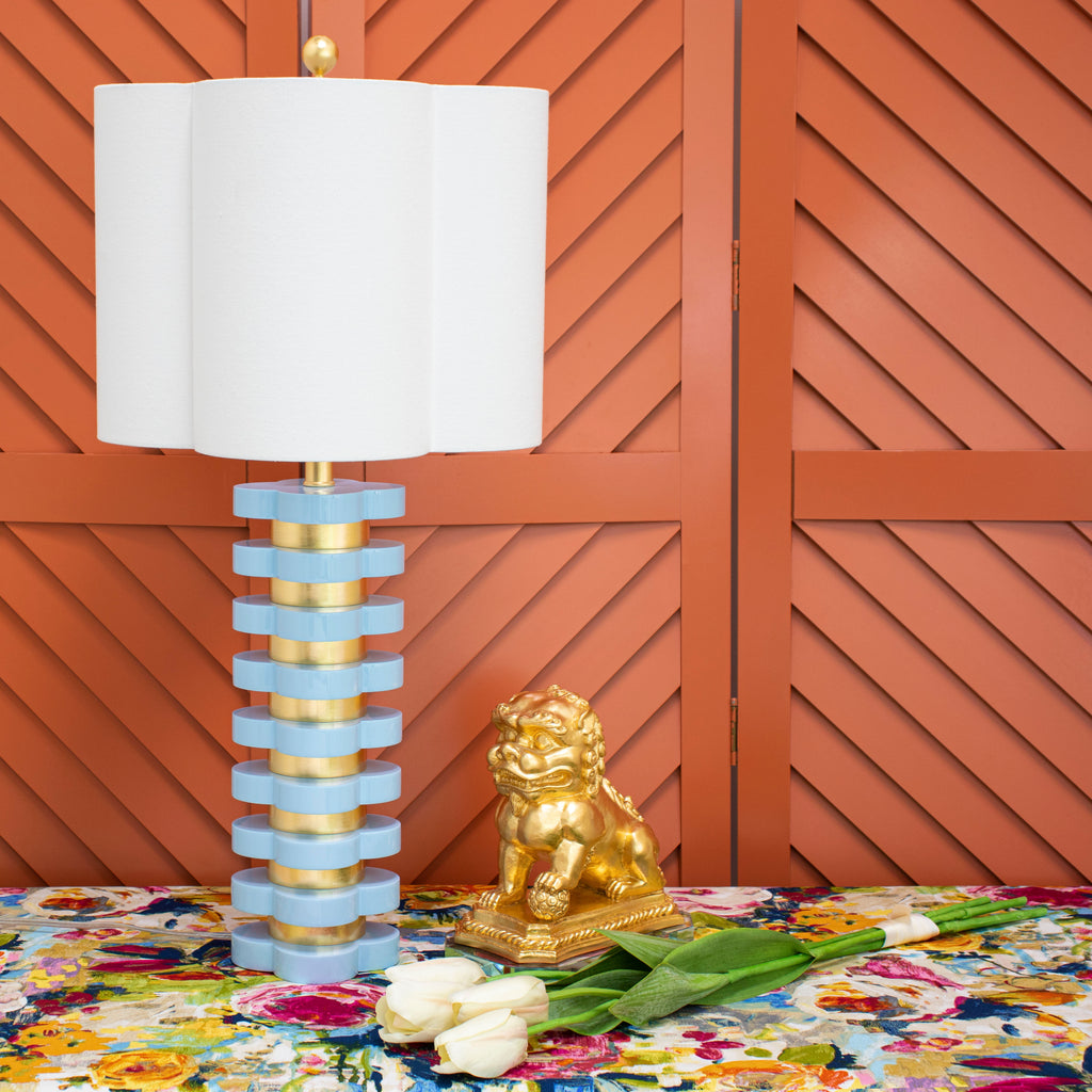Quatrefoil Lampe Light Blue