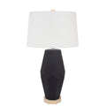Black Pacifica Tischlampe mit 14x16x10 Weißer Casual Linen Shade