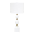Weiße und silberne Sheridan Tischlampe - mit 14x14x10 Weiß Classic Leinen Shade