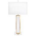 31.5'H White/Gold Blair Tischlampe mit weißem Leinenschatten