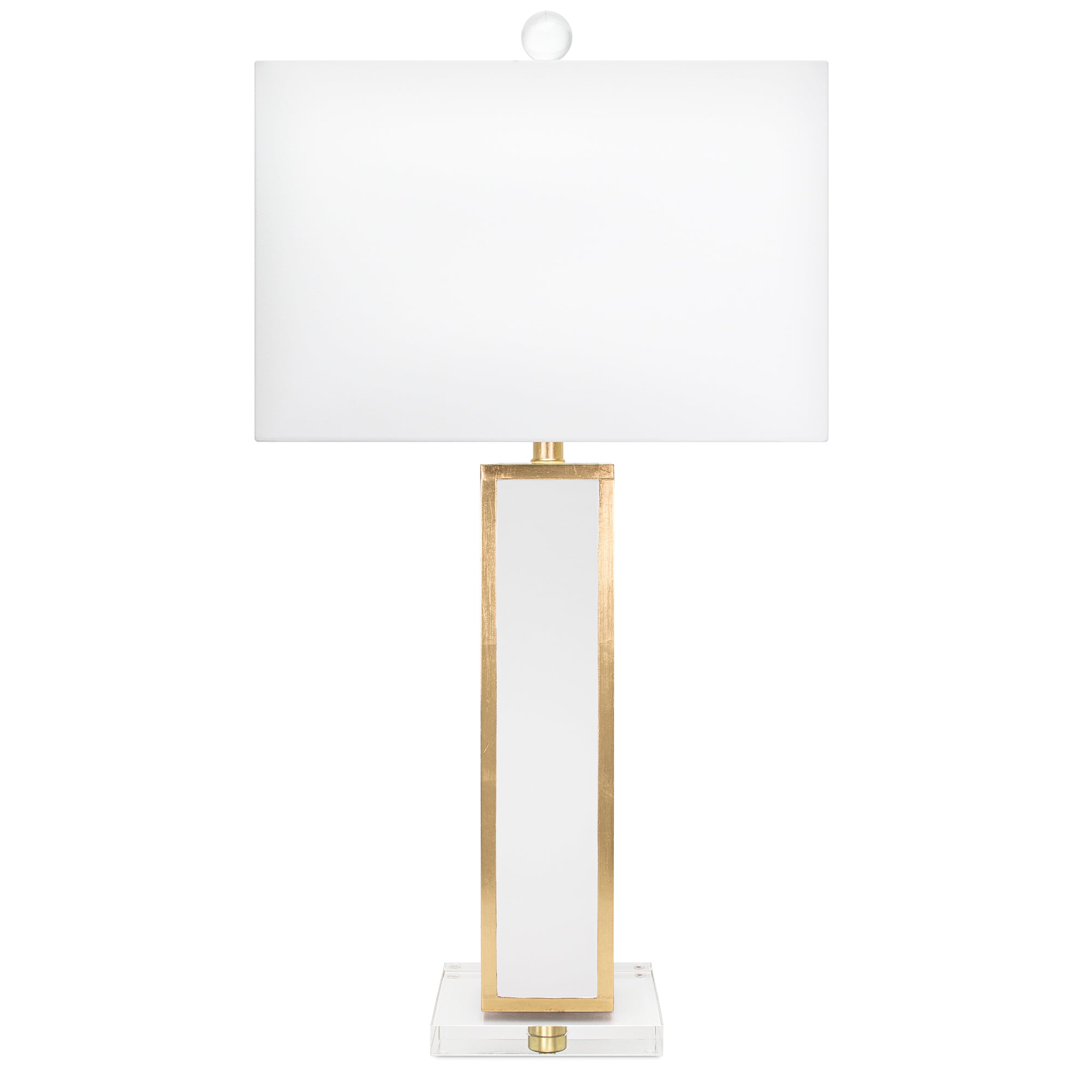 31.5'H White/Gold Blair Tischlampe mit weißem Leinenschatten
