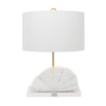 Rialto White Table Lampe mit weißem Leinentrommelton