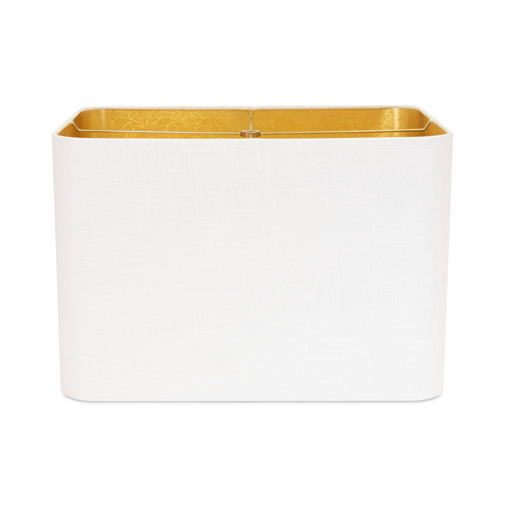 18x14x12'H White Casual Rounded Corner Rechteck Schatten mit Goldfolien
