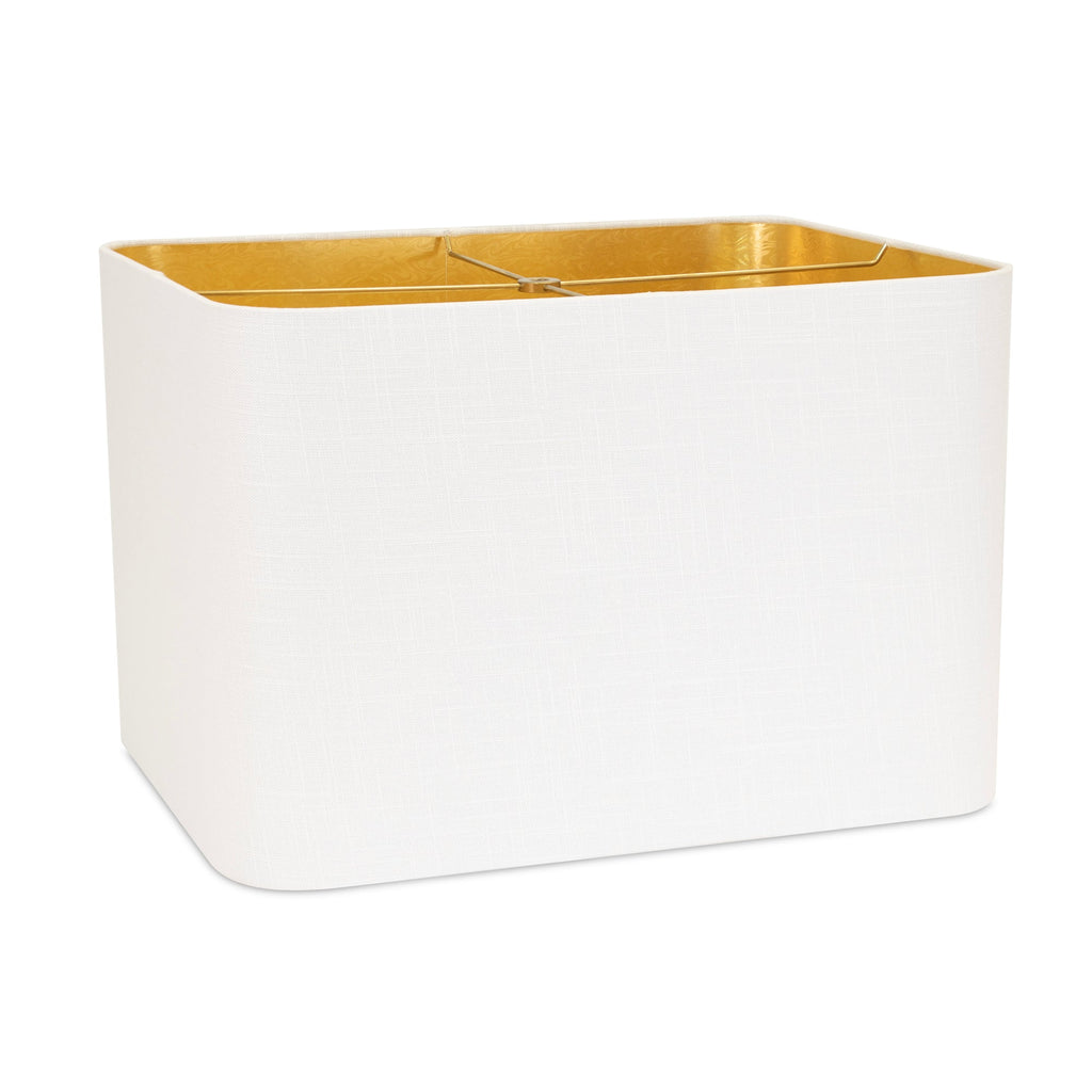 18x14x12'H White Casual Rounded Corner Rechteck Schatten mit Goldfolien