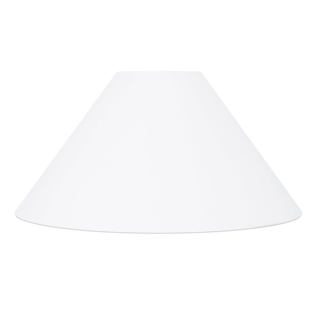 Coolie Shade — Pure White Slub Linen, White lining