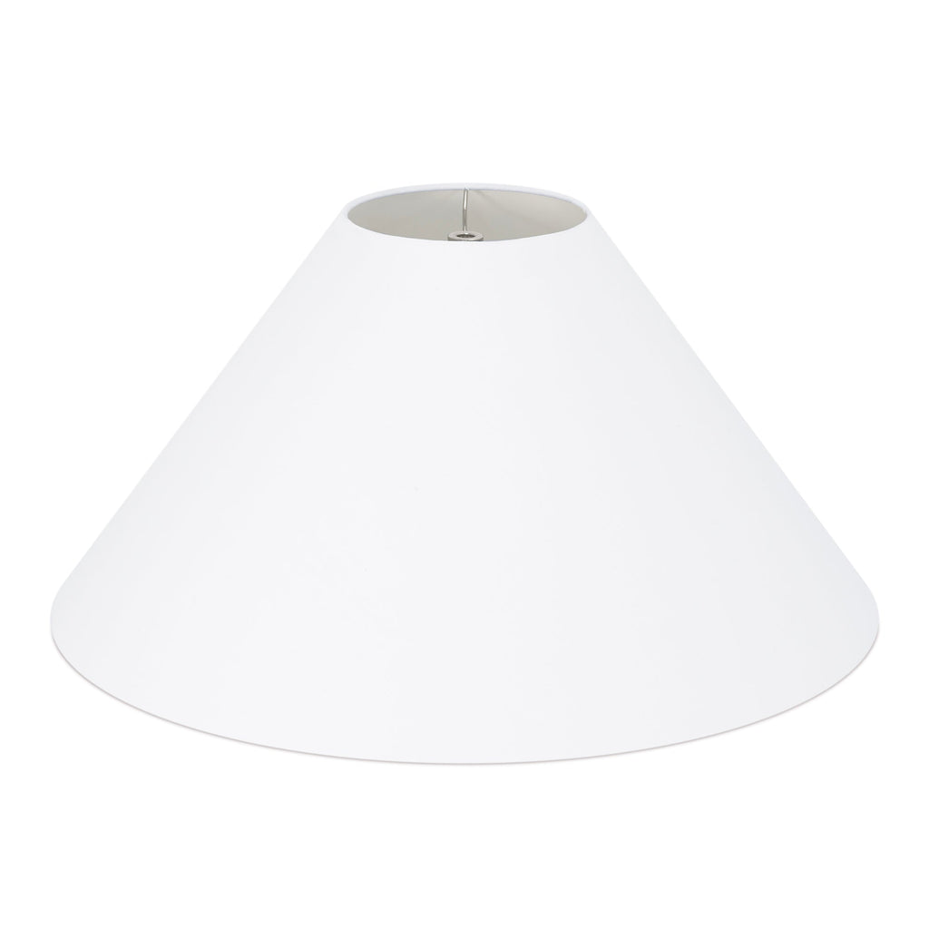 Coolie Shade — Pure White Slub Linen, White lining