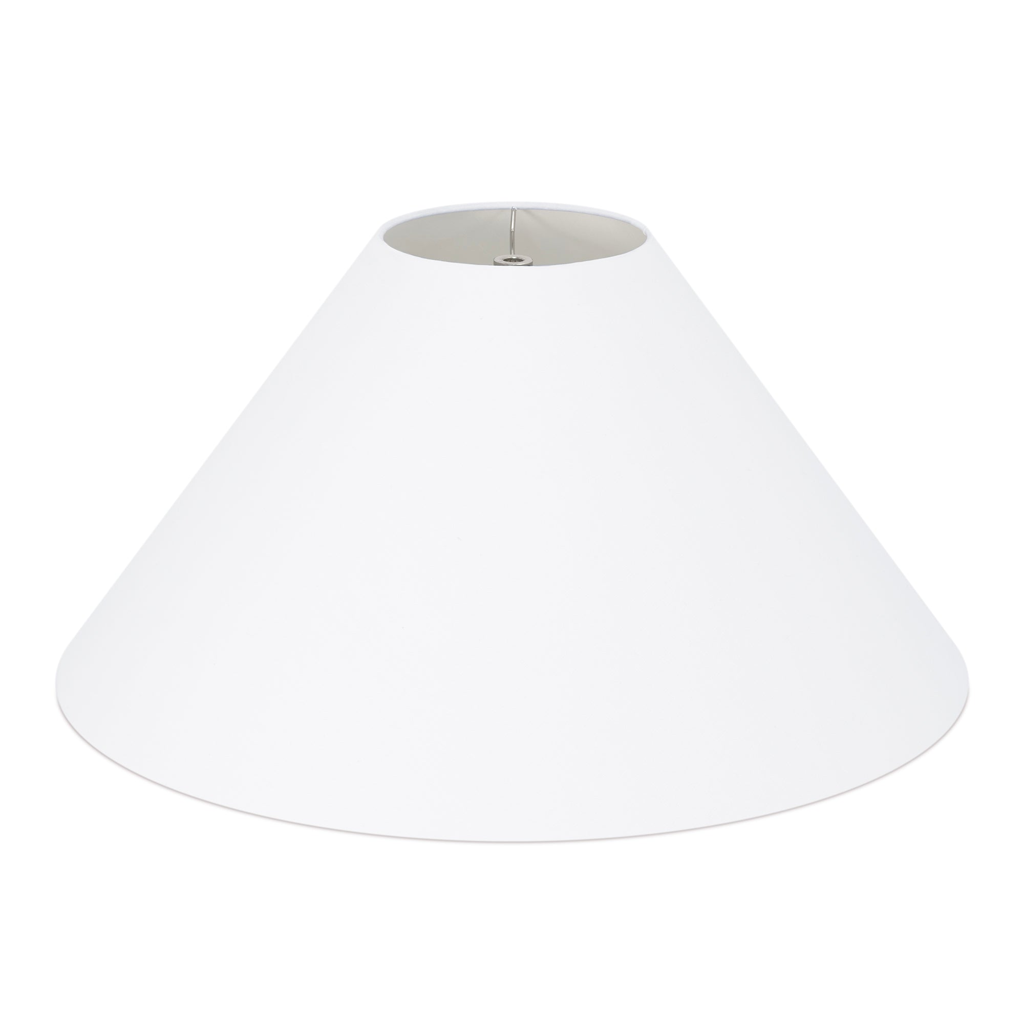 Coolie Shade — Pure White Slub Linen, White lining