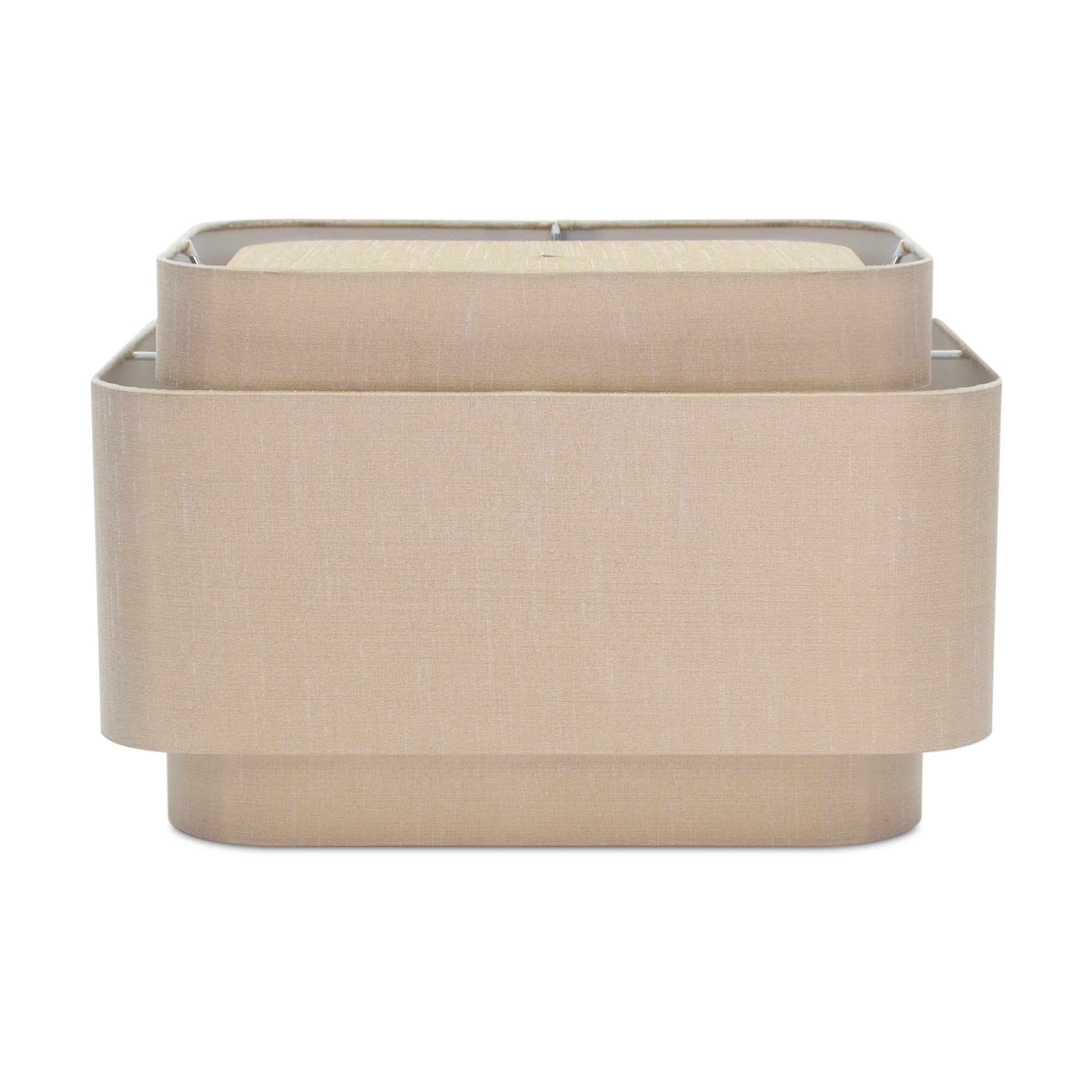 Triple Stack Tan Faux Silk Shade