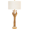 Goldene Pfauentischlampe