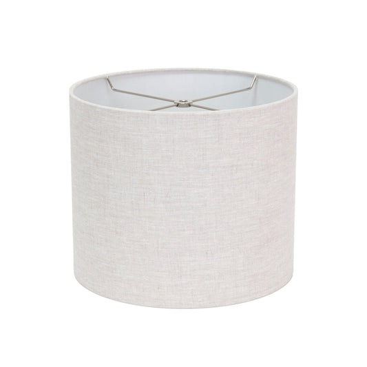 Round Gray Leinen Drum Shade 12' x 12' x 10''