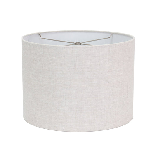 Round Gray Leinen Drum Shade 14' x 14' x 10''