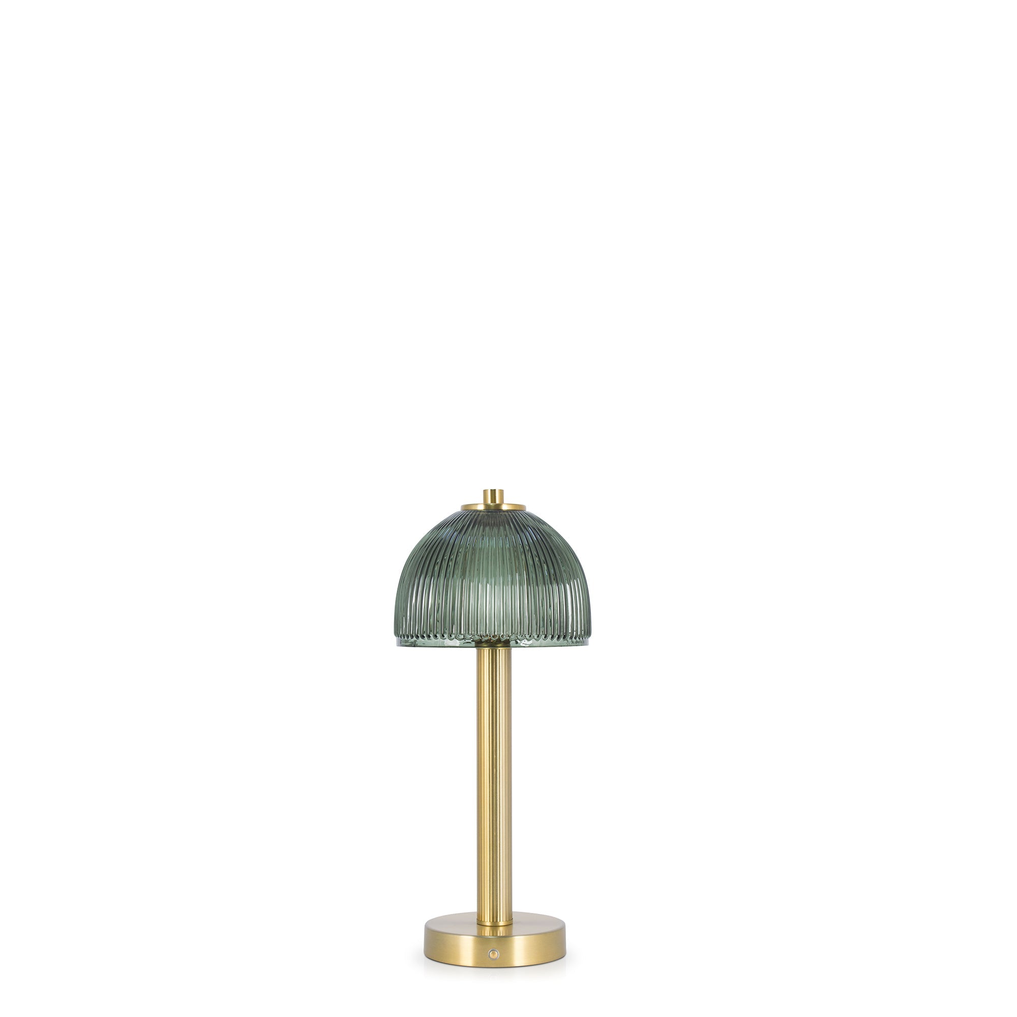 Wiederaufladbare Lampe aus grünem Glas