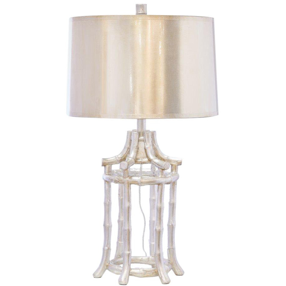 Bambustischlampe, Silber