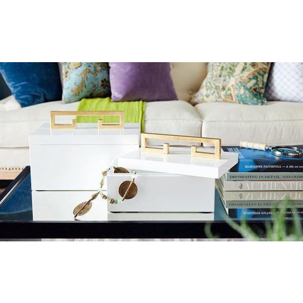 Avondale Boxes [Set of 2] Weiß & Gold